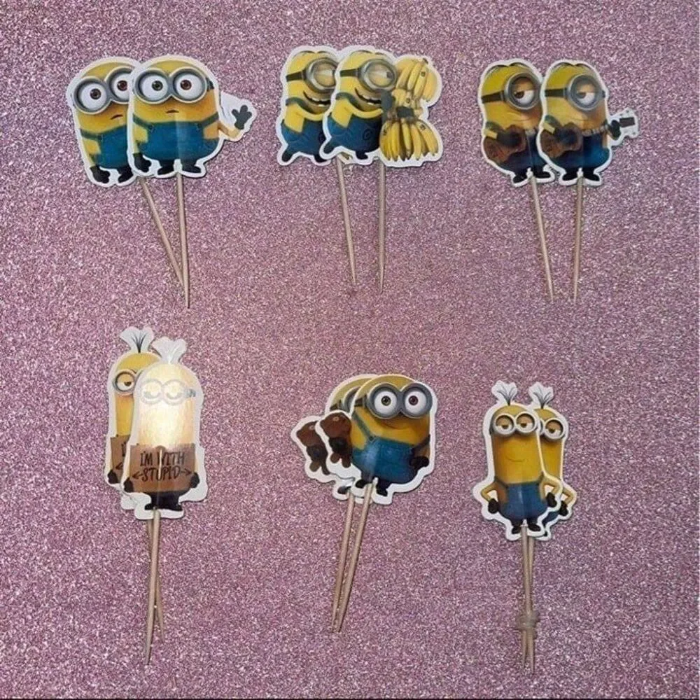 Despicable Me Minions Birthday Cupcake Topper Picks 12 PCS. Set
